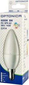 OPTONICA LED λάμπα candle C37 1428, 8W, 6000K, 710lm, E14