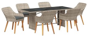 vidaXL Σετ Εξωτερικής Τραπέζης 7 pcs Ανοιχτό γκρι