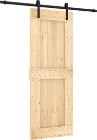 vidaXL Συρόμενη Πόρτα Φυσικό και Μαύρο 80 x 210 cm