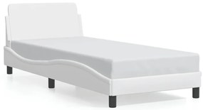 vidaXL Πλαίσιο Κρεβατιού Dover Λευκό90x190εκ. από ΣυνθετικόΔέρμα