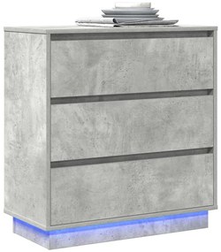 vidaXL Κομοδίνο Σκυρόδεμα Γκρι 71 x 34.5 x 75 εκ. Επεξεργασμένο ξύλο