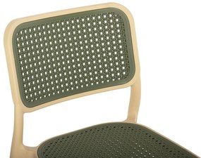Καρέκλα MEKO C5934.04 Πολυπροπυλενίου Μπέζ με Ψάθα Olive Green 41x49x102Υ εκ. 41x49x102 εκ.