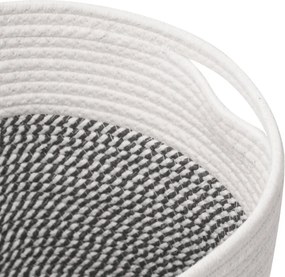 vidaXL Καλάθια Αποθήκευσης 2 τεμ. Γκρι/Λευκό Ø28 x 28 εκ. Βαμβακερά