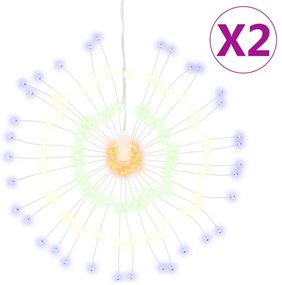 vidaXL Φωτάκια Χριστουγεννιάτικα 2 τεμ. 140 LED Πολύχρωμα 17 εκ.