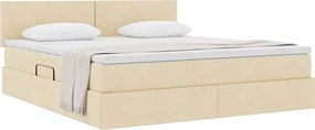 vidaXL Κρεβάτι με αποθηκευτικό χώρο και στρώμα Κρέμ 180 x 200 cm