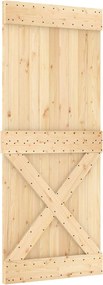 vidaXL Συρόμενη Πόρτα Φυσικό και Μαύρο 85 x 210 cm