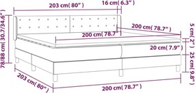 vidaXL Κρεβάτι Boxspring με Στρώμα Μπλε 200x200 εκ. Υφασμάτινο
