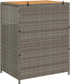 vidaXL Ντουλαπιού Γκρι 70 x 50 x 87 εκ Πολυεστέρας και Ρόλυ Ράττεν