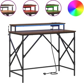 vidaXL Γραφείο με ράφι Καφέ δρυς 100 x 50 x 86,5 εκ Επεξεργασμένο ξύλο