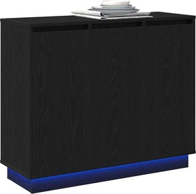 vidaXL Πλευρικό Τραπέζι LED Μαύρη Οξυά 90 x 32 x 75 εκ.