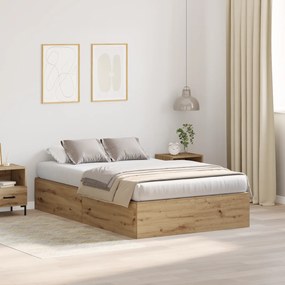 vidaXL Κρεβάτι αποθήκευσης Artisan Oak 120x200 εκ