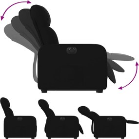 vidaXL Πολυθρόνα Ηλεκτρική Ανακλινόμενη με Ανύψωση Μαύρη Υφασμάτινη