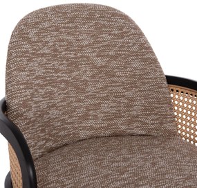 Σκαμπό μπαρ BECKER Περιστρεφόμενο Καφέ Ύφασμα &amp; Plywood Μαύρο 50x52x100Υεκ. 2αδα 50x52x100 εκ.