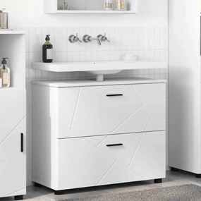vidaXL Ντουλάπι Μπάνιου Λευκό 76,5 x 35 x 64 εκ Επεξεργασμένο ξύλο