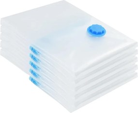 vidaXL Σακούλες Αποθήκευσης 5 pcs Διαφανές και Μπλε 80 x 60 cm