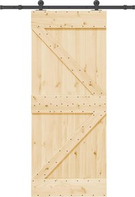 vidaXL Συρόμενη Πόρτα NARVIK 85 x 210 εκ (152,5 εκ) Φυσικό και Μαύρο