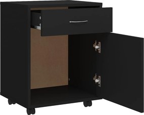 vidaXL Ντουλάπι Τροχήλατο Μαύρο 45 x 38 x 54 εκ. από Επεξ. Ξύλο