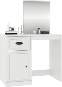 vidaXL Μπουντουάρ με Καθρέφτη Λευκό 90 x 50 x 132,5 εκ. Επεξεργ. Ξύλο
