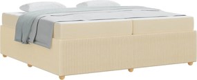 vidaXL Σκελετός Κρεβατιού με στρώμα Κρεμ 200 x 200 cm ύφασμα