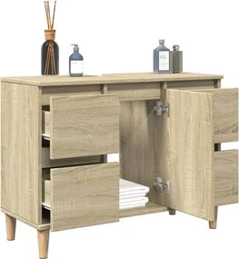 vidaXL Ντουλάπι Νιπτήρα Sonoma Δρυς 80x33x60 εκ. Επεξεργασμένο Ξύλο