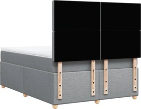 vidaXL Κρεβάτι Boxspring με Στρώμα Αν. Πράσινο 160x200εκ Υφασμάτινο
