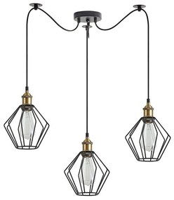 Φωτιστικό Οροφής Magnum 77-8705 45x45x300cm 3xE27 60W Black-Bronze Homelighting