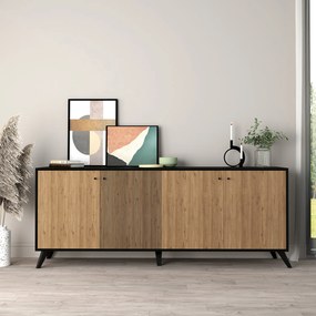 ΜΠΟΥΦΕΣ ΜΕΛΑΜΙΝΗΣ KRUDEN HM9446.11 ΜΑΥΡΟ-ΦΥΣΙΚΟ 180x40x78.6Υεκ. (1 Τεμμάχια)
