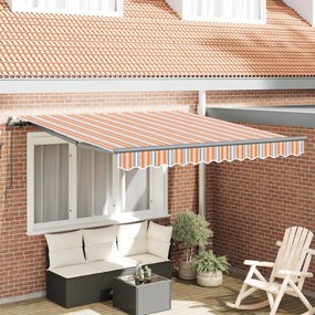 vidaXL Χειροκίνητη ανασυρόμενη τέντα ριγέ 350x250 εκ