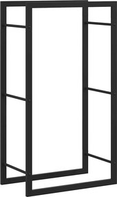 vidaXL Ραφιέρα Καυσόξυλων Ματ Μαύρο 50x28x94 εκ. Ατσάλι