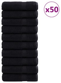 vidaXL Premium Χειροπετσέτες "SOLUND" 50 τεμ Μαύρο 50x100 cm 550 gsm