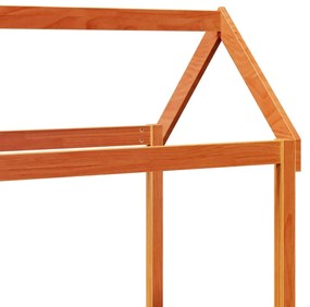 vidaXL Οροφή Κρεβατιού Παιδική Καφέ 108x70x176,5 εκ. Μασίφ Ξύλο Πεύκου