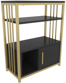 Βιβλιοθήκη Letos 875ZNA4531 60x29,6x80cm Anthracite-Gold