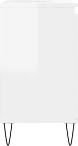 vidaXL Ντουλάπι Μπάνιου Γυαλ. Λευκό 58 x 33 x 60 εκ. από Επεξεργ. Ξύλο