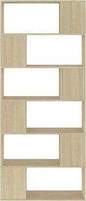 vidaXL Βιβλιοθήκη/Διαχωρ. Χώρου Sonoma Δρυς 80x24x186 εκ. Επεξ. Ξύλο