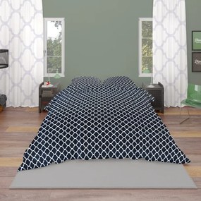 DIMcol ΣΕΝΤΟΝΙΑ ΕΜΠΡΙΜΕ ΣΕΤ 4 τεμ ΕΝΗΛ Cotton 100% 240Χ270 Windows 175  Dark blue-White