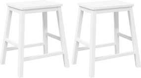 vidaXL Καρέκλες μπαρ 2 τεμάχια Λευκό μασίφ ξύλο καουτσούκ