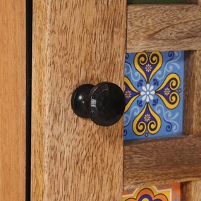 vidaXL Highboard Φυσικό 40 x 33 x 110 εκ Στερεό ξύλο μάνγκο