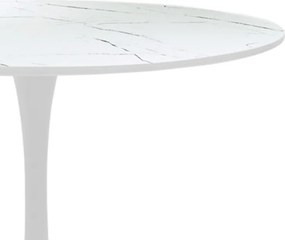 Τραπεζαρία Balou-Parker pakoworld σετ 5τεμ λευκό Φ120x73εκ