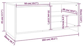 Τραπεζάκι Σαλονιού Sonoma Δρυς 102x50x45 εκ. Επεξεργασμένο Ξύλο - Καφέ