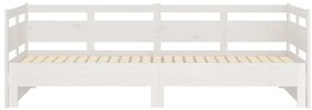 vidaXL Καναπές Κρεβάτι Συρόμενος Λευκός 2x(80x200) εκ. από Μασίφ Πεύκο