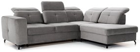 Γωνιακός καναπές Κρεβάτι BELAVIO L, με αποθηκευτικό χώρο, γκρί 272x107x207cm-Δεξιά γωνία-BOG5434