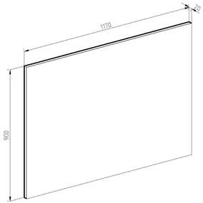 SERENA Καθρέπτης Τοίχου με Light Artwood/White Ξύλινο Πλαίσιο 117x90cm