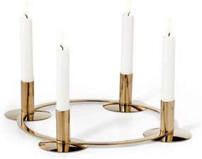 Κηροπήγιο Στεφάνι La Serena 105038 35,5x35,5x7,6cm Gold Philippi Stainless Steel