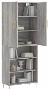 vidaXL Ντουλάπι Γκρι Sonoma 69,5 x 34 x 180 εκ. Επεξεργασμένο Ξύλο