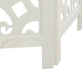 vidaXL Διαχωριστικό Χώρου με 5 Πάνελ Λευκό από Μασίφ Ξύλο Παυλώνιας