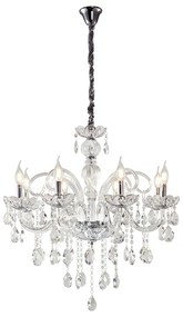 Artekko Chandelier Nouli Πολυέλαιος 8φωτος Διάφανο Κρύσταλλο (70x70x70)cm