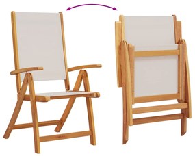 vidaXL Σετ Τραπεζαρίας Κήπου 7 Τεμαχίων Μασίφ Ξύλο Ακακίας / Τεξτιλίνη