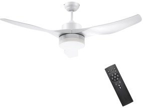 Ανεμιστήρας οροφής HOMCOM με φως LED, σχεδιασμός 2 σε 1, με χρονοδιακόπτη, τηλεχειριστήριο, φωτιστικό οροφής με ανεμιστήρα, λευκό