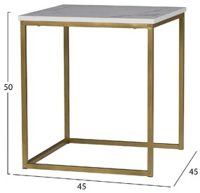 ΖΙΓΚΟΝ GRELAY 2 ΤΕΜ MDF ΟΨΗ ΜΑΡΜΑΡΟΥ &amp; ΜΕΤΑΛΛΟ HM8762.11 45Χ45Χ50εκ. &amp; 37Χ37Χ43 εκ.