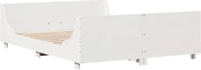 vidaXL Σκελετός Κρεβ. Χωρίς Στρώμα Λευκό 120x200 εκ Μασίφ Πεύκο